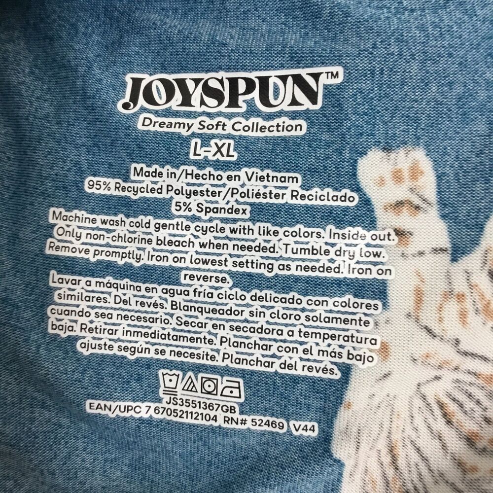 Joyspun dreamy soft teal sleepshirt tiger pattern leisure cosy comfortable L-XL - Picture 6 of 6